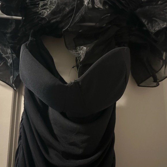 Black Mini Off the Shoulder Dress - Picture 5 of 6